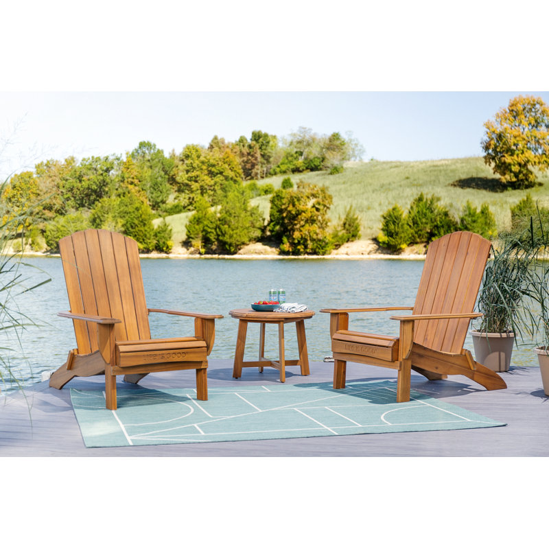 Life is Good Solid Wood Folding Adirondack Chair